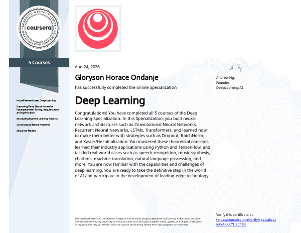 Deep Learning Specialization Coursera